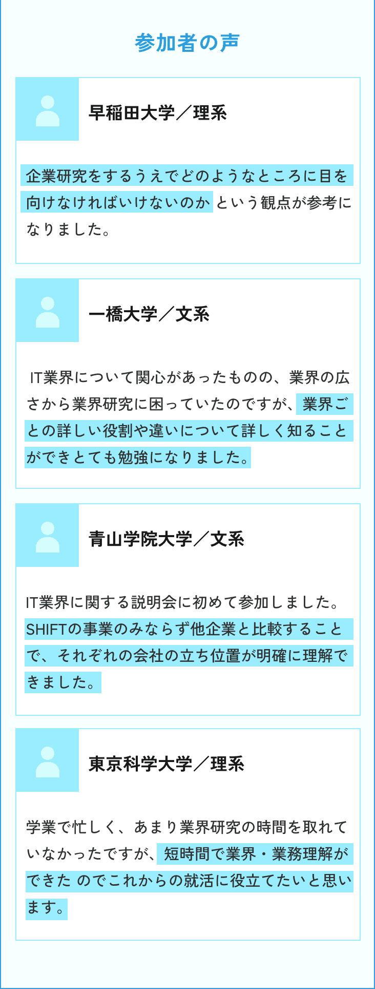 参加者の声