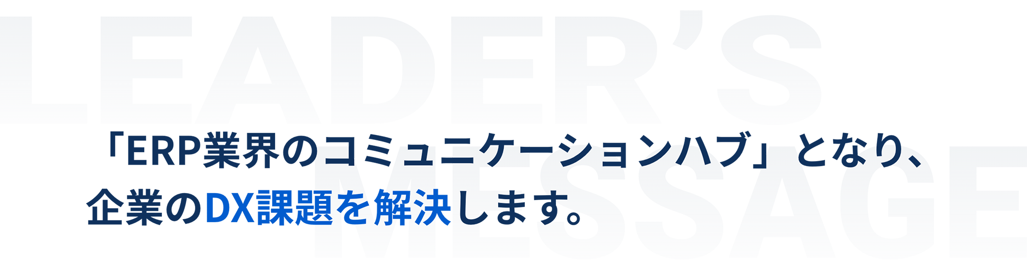 「ERP業界のコミュニケーションハブ」となり、 企業のDX課題を解決します。