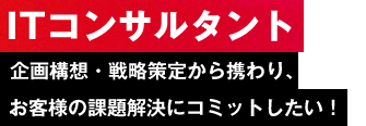 【ITコンサルタント】企画構想・戦略策定から携わり、お客様の課題解決にコミットしたい！