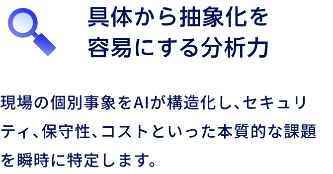 具体から抽象化を容易にする分析力